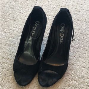 Black Suede Coup Detat Heels